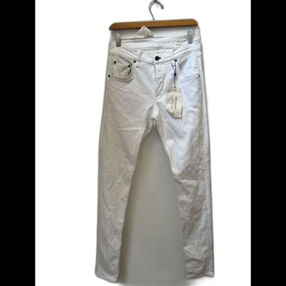 NWT RAG & BONE Standard ISSUE SOLID WHITE SLIM LEG JEANS SIZE 30 (L9)